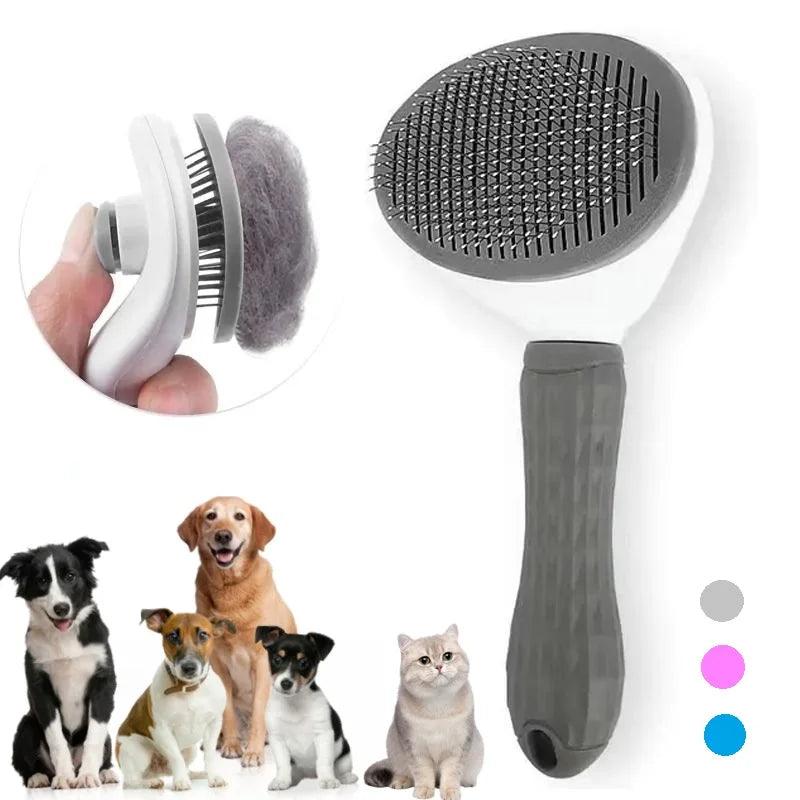 Pet Grooming Comb: Self-Cleaning Brush for Cats and Dogs, Perfect for Grooming and Care